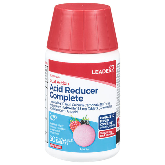 Leader Dual Action Acid Reducer Complete Berry Chewable (50 tablets)