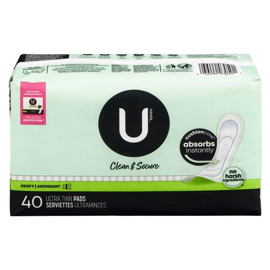 U by Kotex Clean & Secure Heavy Ultra Thin Pads 40ct