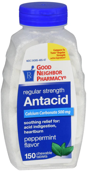 Good Neighbor Pharmacy Regular Strength Antacid Peppermint Flavor 150 chewable tablets