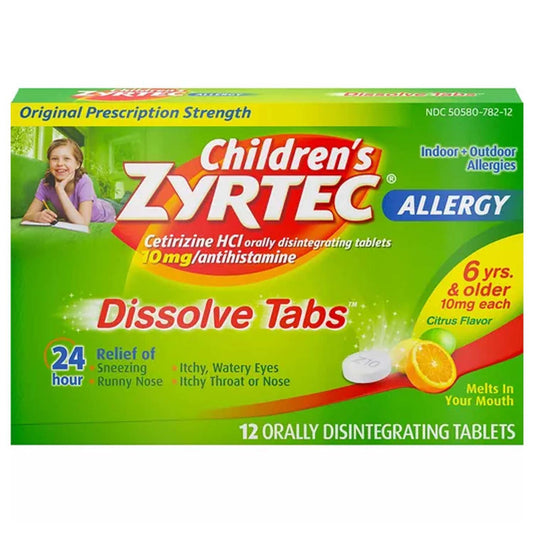 Zyrtec Children's Allergy Tablets, Citrus, 12 count