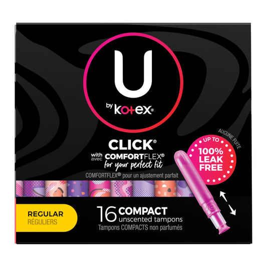 U by Kotex Click Compact Regular Unscented Tampons, 16ct