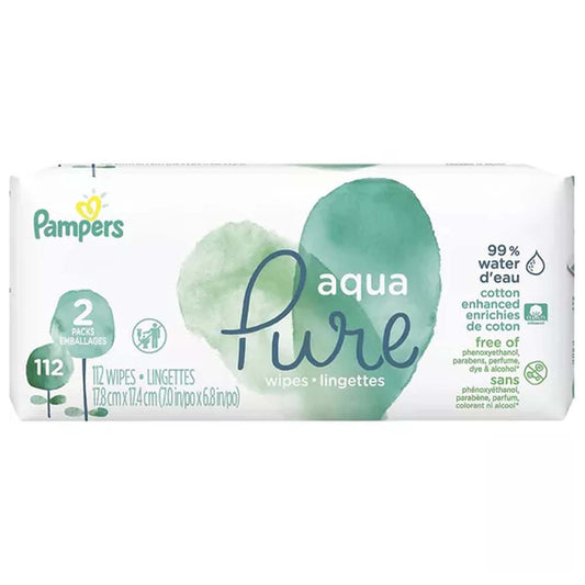 Pampers Aqua Pure Sensitive Baby Wipes 112ct