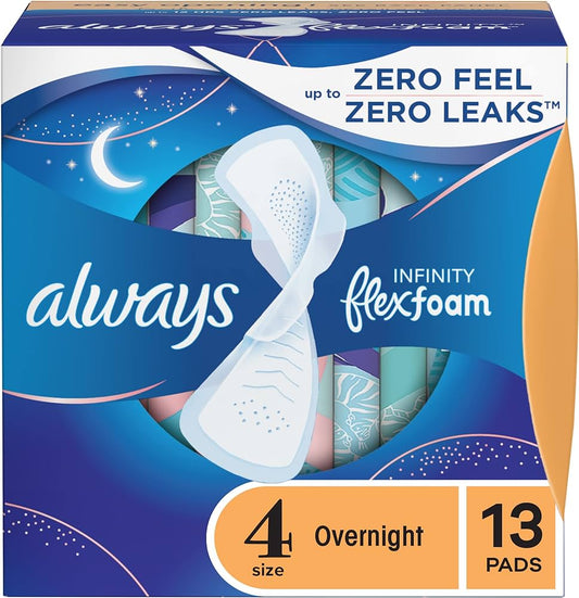 Always Infinity Flex Foam Overnight Unscented Size 4 (13 count)