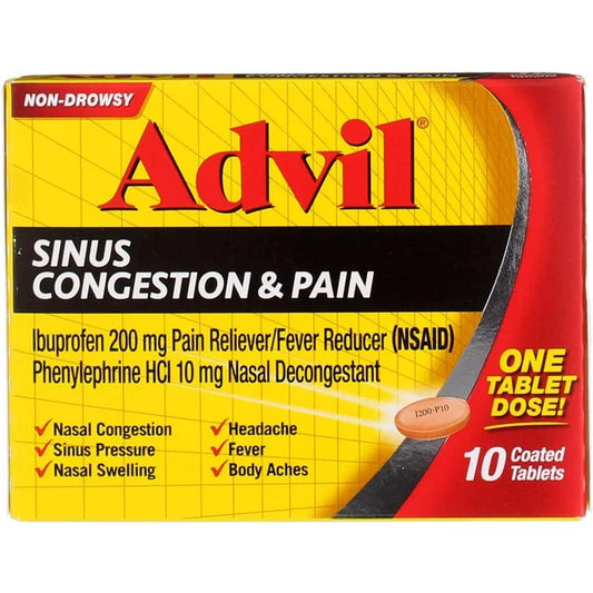 Advil Sinus Congestion & Pain 10 coated tablets