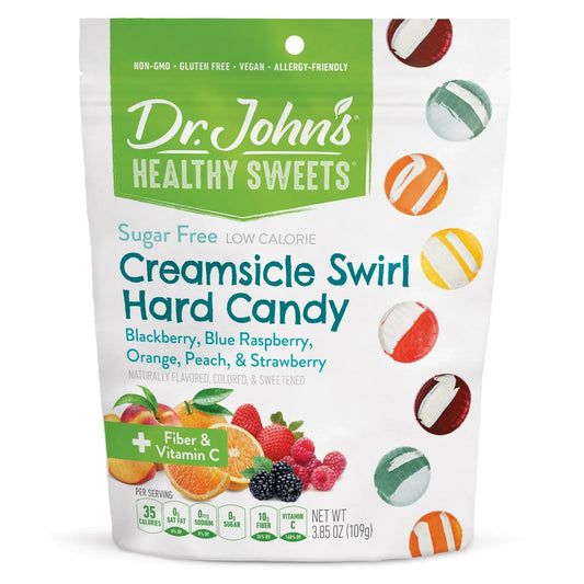 Dr. John's Healthy Sweets Sugar Free Creamsicle Swirl Hard Candy 3.85oz
