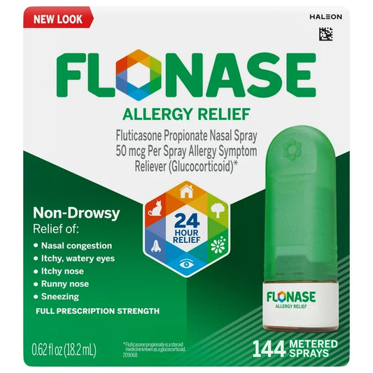 Flonase Allergy Relief 24 Hour Non-Drowsy Metered Nasal Spray, 144 Sprays 0.62fl oz