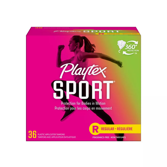 Playtex Sports Plastic Tampons Unscented Regular 36ct
