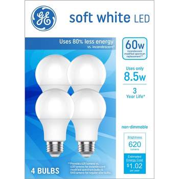 GE LED Soft White 60-Watt Lightbulbs 4 pack