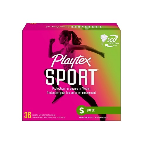 Playtex Sport Plastic Tampons Unscented Super Absorbency 36ct