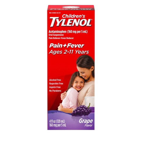 Children's Tylenol Pain+ Fever Grape Flavor Liquid 4fl oz