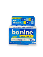 Bonine Motion Sickness 24HR (8 raspberry flavored chewable tablets)
