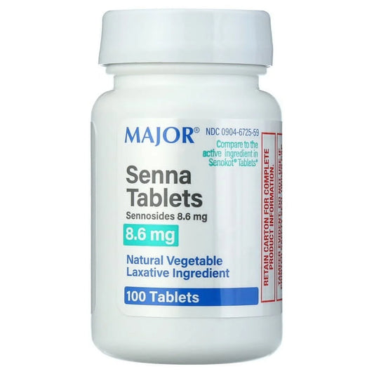 Major Senna Tablets 8.6mg Natural Vegetable Laxative Ingredient (100 tablets)