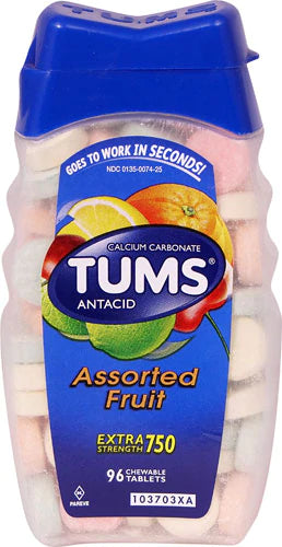 Tums Extra Strength Assorted Fruit 96 chewable tablets