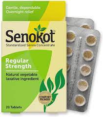 Senokot Regular Strength Natural Vegetable Laxative Ingredient, 20 Tablets