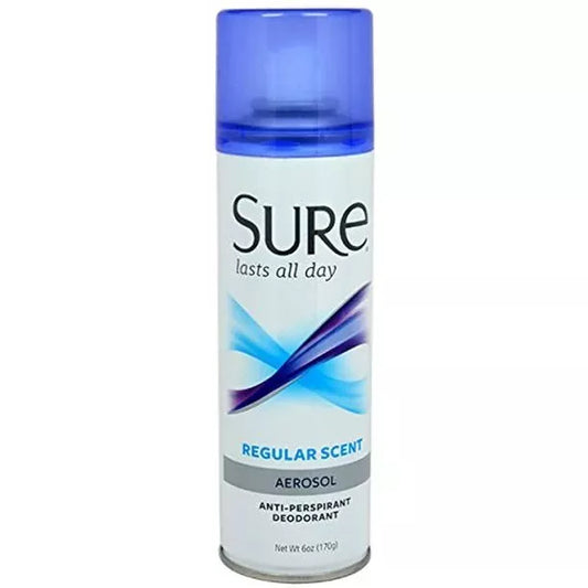 Sure Aersol Anti-Perspirant Deodorant Regular Scent 6oz