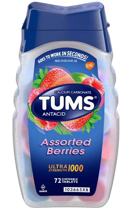 Tums Ultra Strength Assorted Berries 72 chewable tablets