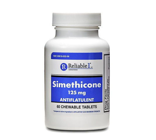 Reliable-1 Simethicone Anti-Gas 125mg Chewable (60 tablets)