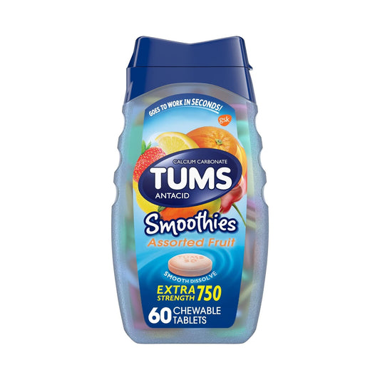 Tums Extra Strength Smoothies Assorted Fruit 60 chewable tablets
