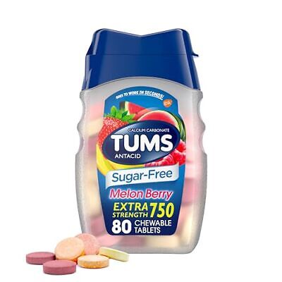 Tums Extra Strength Sugar-Free Melon Berry 80 chewable tablets