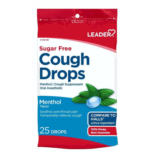 Leader Sugar Free Cough Drops Menthol 25ct