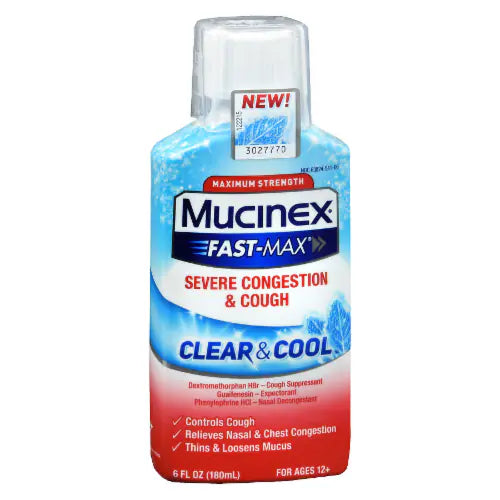 Mucinex Fast-Max Maximum Strength Clear & Cool Severe Congestion & Cough 6fl oz