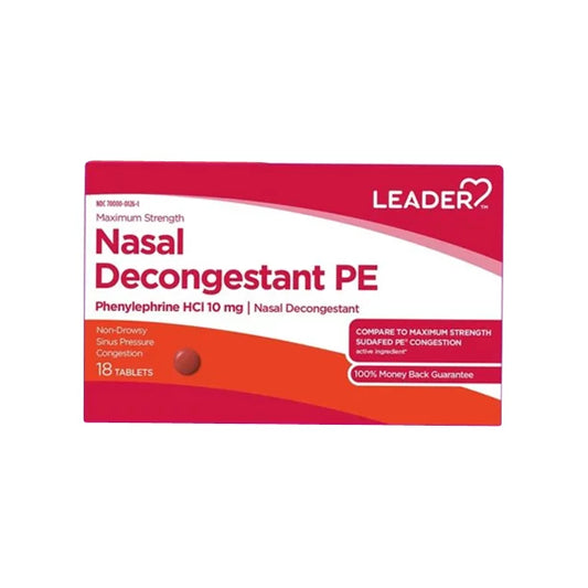 Leader Nasal Decongestant PE Maximum Strength (18 tablets)
