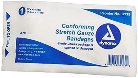 Dynarex Conforming Stretch Gauze Bandages 3" x 4.1 yd- Individual