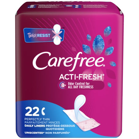 Carefree Acti-Fresh Perfectly Thin Daily Liners Unscented 22ct