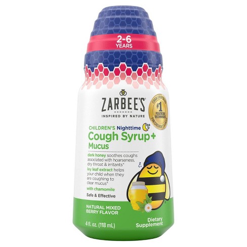 Zarbee's Children's Nighttime Cough Syrup + Mucus Berry Flavor 4fl oz