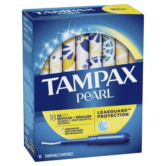 Tampax Pearl Regular Unscented Tampons 18ct