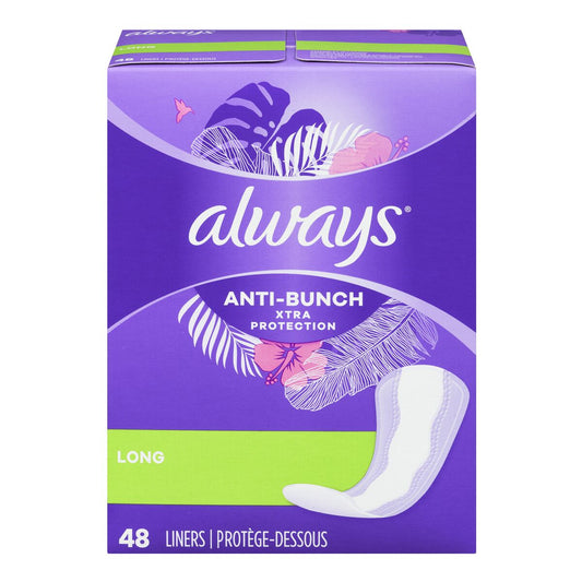 Always Anti-Bunch Extra Protection Long Liners 48ct