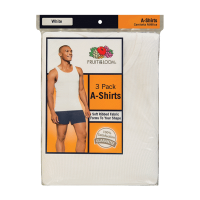Fruit of The Loom Tag-Free A-Shirts XL 3ct