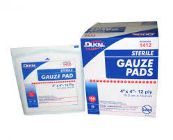 Dukal 3" x 3" 12 Ply Sterile Gauze Pads- 100 Count