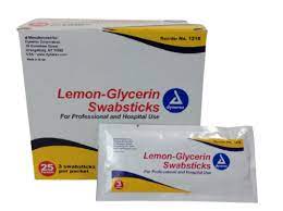 Dynarex Lemon-Glycerin Swabsticks- Box of 25 Packets (3 in each)