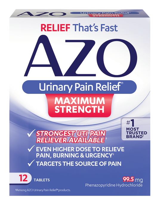 Azo Urinary Pain Relief Max Strength 12 Tablets