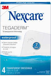Nexcare TegaDerm 4" x 4.75" Transparent Dressing- 4 Count