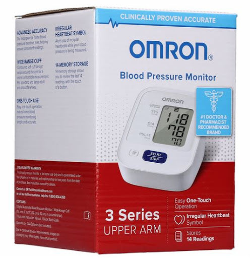 Omron 3 Series Upper Arm Blood Pressure Monitor (Model BP7100)