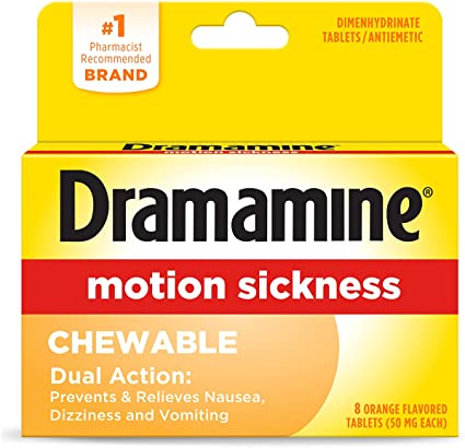 Dramamine Motion Sickness Chewable 50mg (8 orange flavored tablets)