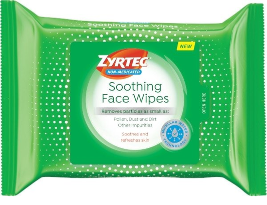 Zyrtec Soothing Face Wipes 25ct