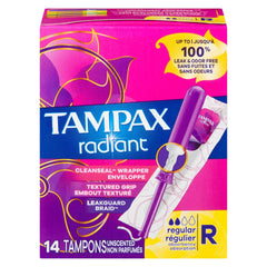 Tampax Radiant Regular Unscented Tampons 14ct