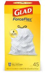Glad Force Flex Fragrance Free Tall Kitchen 13 Gallon Bags 45 ct