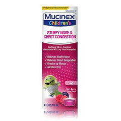 Mucinex Children's Stuffy Nose & Chest Congestion Very Berry Liquid 4fl oz