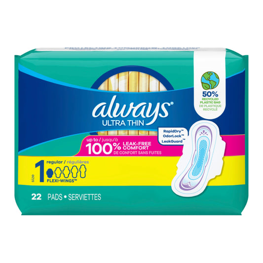 Always Ultra Thin Regular Pads Size 1 (22 count)