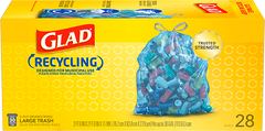Glad Recycling Large 30 Gallon Trash Bags 28ct