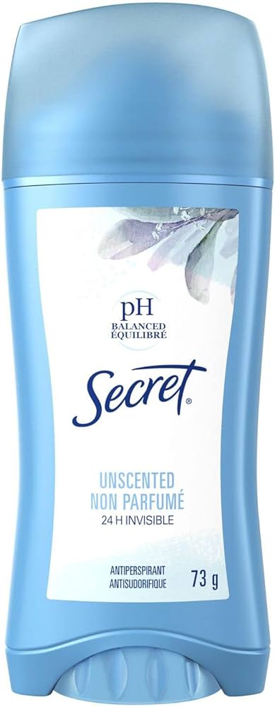 Secret Invisible Solid Antiperspirant Deodorant Unscented 2.6oz