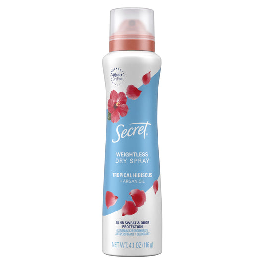 Secret Dry Spray Antiperspirant Deodorant for Women, Tropical Hibiscus, 4.1 oz