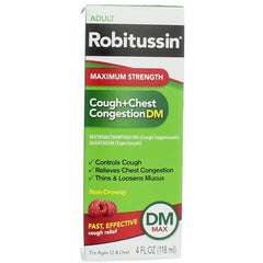 Robitussin Adult Cough+Chest Congestion DM Liquid Maximum Strength - 4fl oz