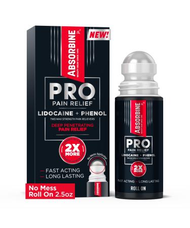 Absorbine Jr. Pro Pain Relief Lidocaine +Phenol Roll On 2.5oz