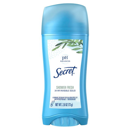 Secret Invisible Solid Antiperspirant and Deodorant for Women, Shower Fresh Scent, 2.6 oz