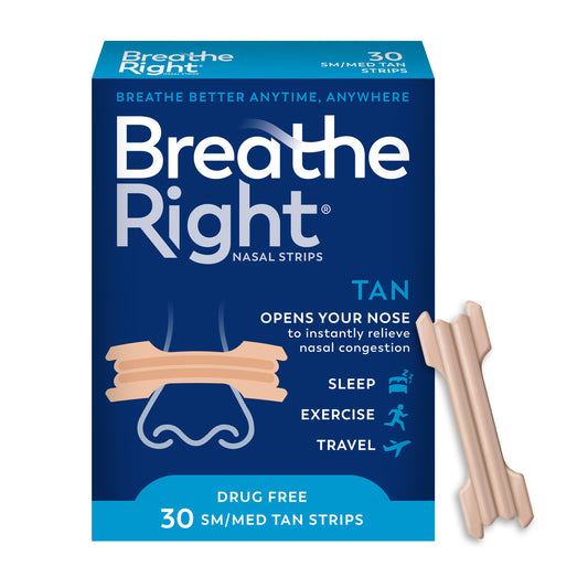Breathe Right Nasal Strips Tan SM/MD 30ct